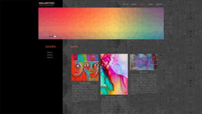 projekt strony z galeriami malarstwa