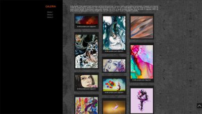 projekt strony z galeriami malarstwa